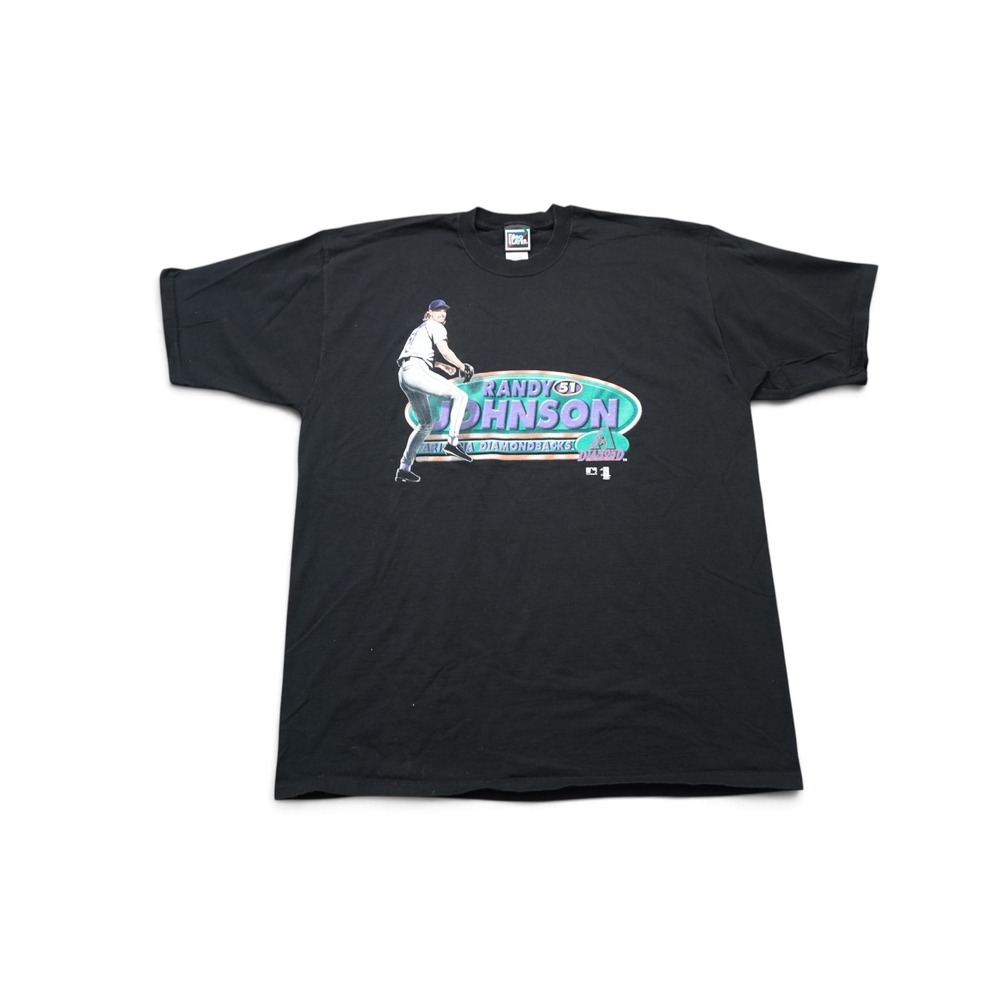 Vintage Pro Player Randy Johnson Shirt Men XXL Black Good 1999 Diamondbacks